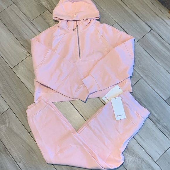 lululemon athletica Tops - Lululemon Scuba Jogger & Half Zip Oversized Hoodie * Pink Mist